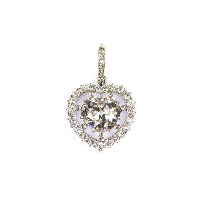 Early 20th century heart shaped diamond cluster pendant | MasterArt